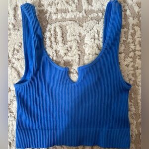 NWOT Blue Tilly’s Cropped Tank Top